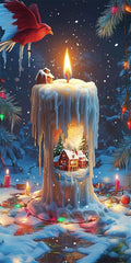 Diamond Art Kits for Adults Christmas Diamond Painting Kits, 5D DIY Square Candle Full Drill Dimond Art Paintings Crystal Crafts for Adults for Gift Home Wall Decor, Large Size 36 x 72 Inch, Model672