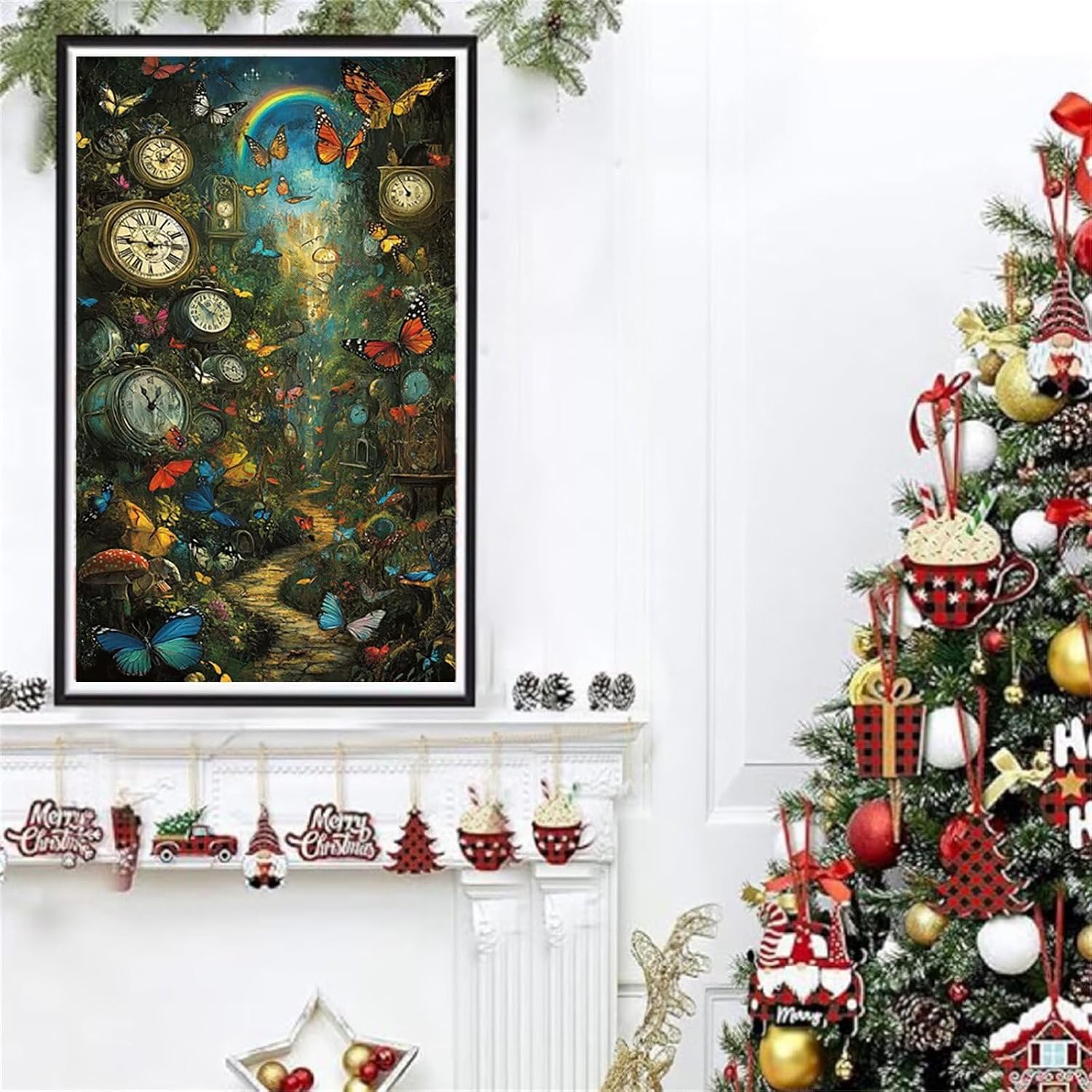 Diamond Art Kits for Adults Butterfly Diamond Painting Kits, 5D DIY Square Magic Full Drill Dimond Art Paintings Crystal Crafts for Adults for Gift Home Wall Decor, Large Size 36 x 72 Inch, Model540