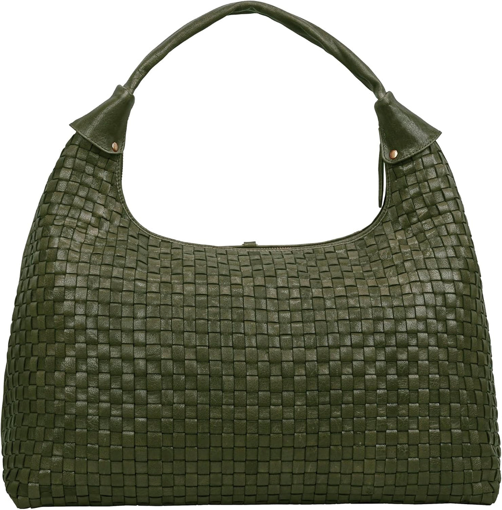ANTONIO VALERIA Addison Braided Leather Tote Bag for Women