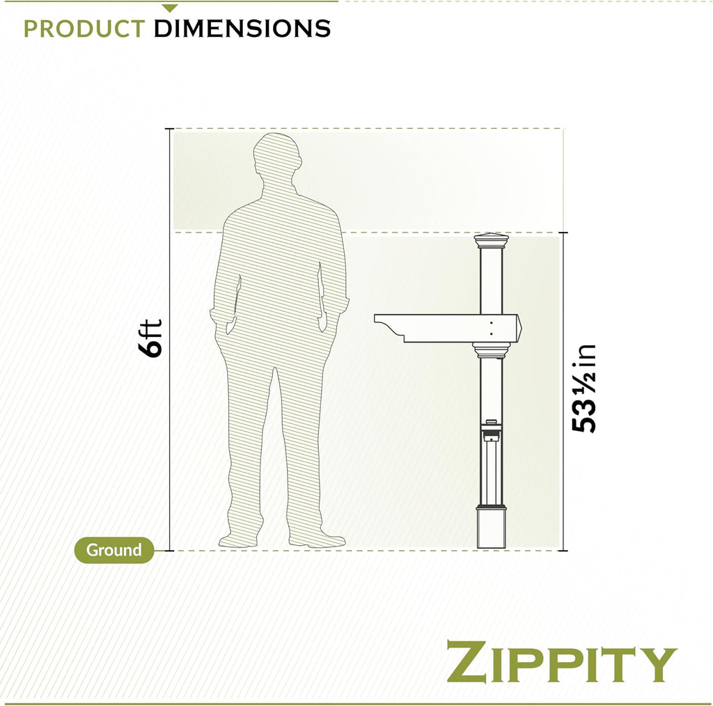 Zippity Outdoor Products ZP19013 Classica Mailbox Post, White