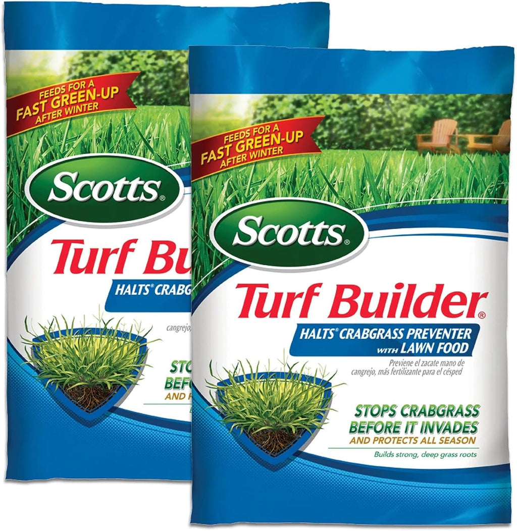 Scotts Turf Builder Halts Crabgrass Preventer with Lawn Food - Pre-Emergent Weed Killer, Lawn Fertilizer, 5,000 sq. ft., 13.35 lbs. (2-Pack)