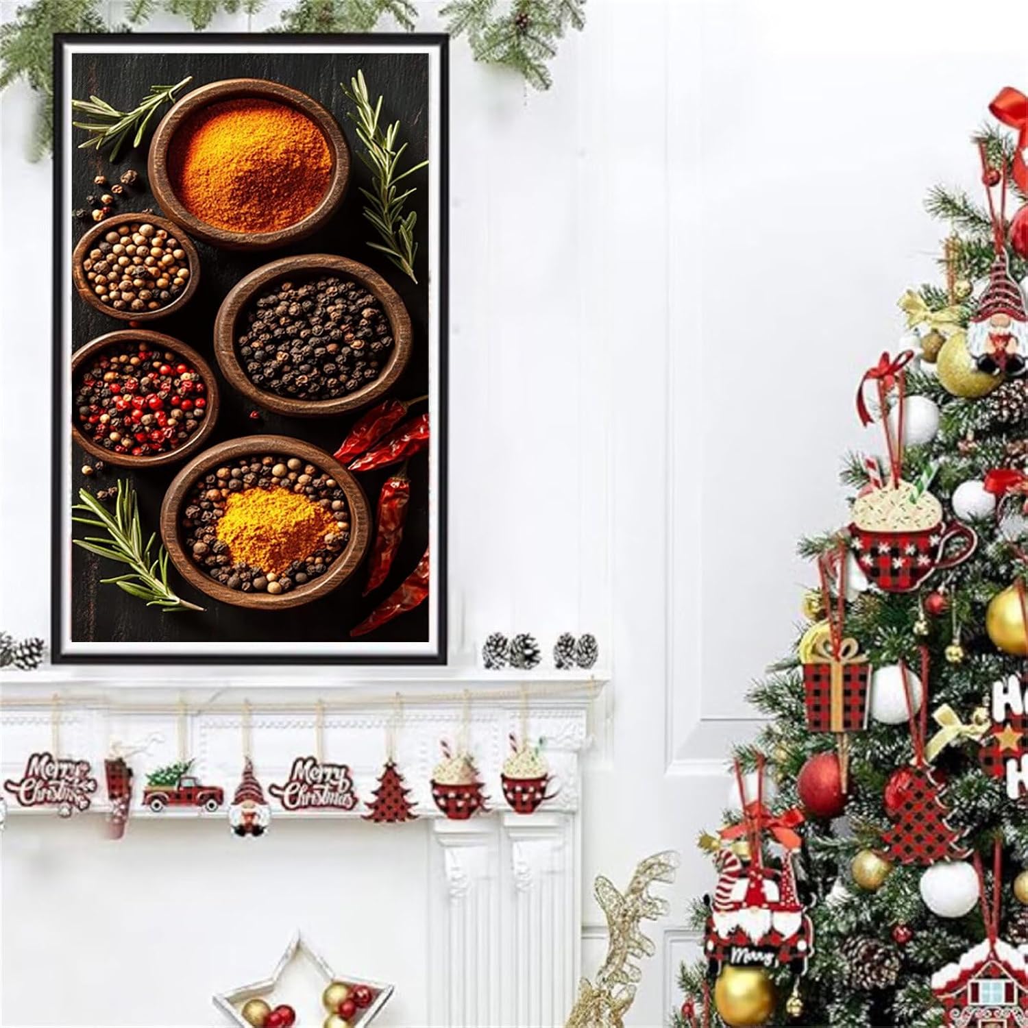 Diamond Art Kits for Adults Spices Diamond Painting Kits, 5D DIY Round Picture Full Drill Dimond Art Paintings Rhinestones Crafts for Adults for Gift Home Wall Decor, Large Size 40 x 80 Inch, Model783