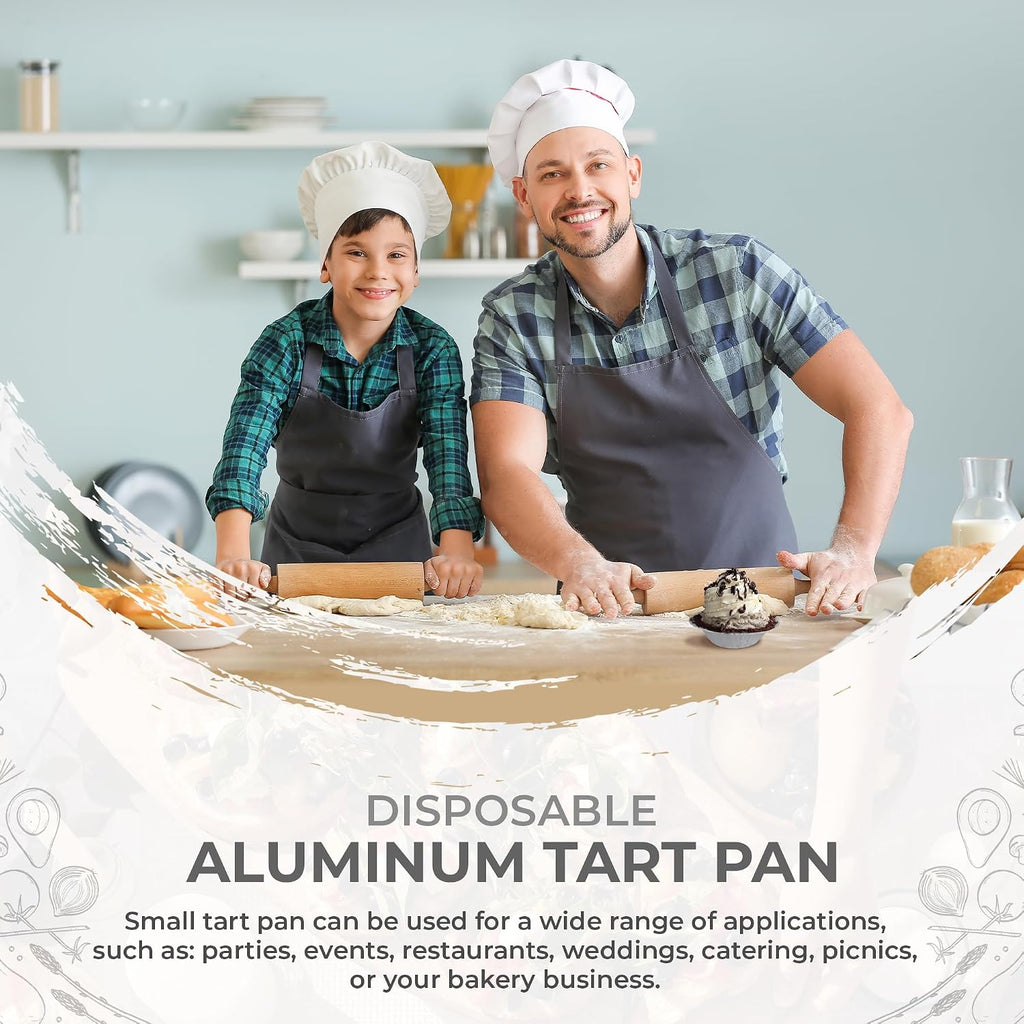 KitchenDance Disposable Aluminum Foil Tart Pan - 3 Inches Round Aluminum Foil Individual Pie Pans for Pies and Tarts - Baking Pans Perfect for Baking, Cooking, and Preparing Food - 301, 2000 Count