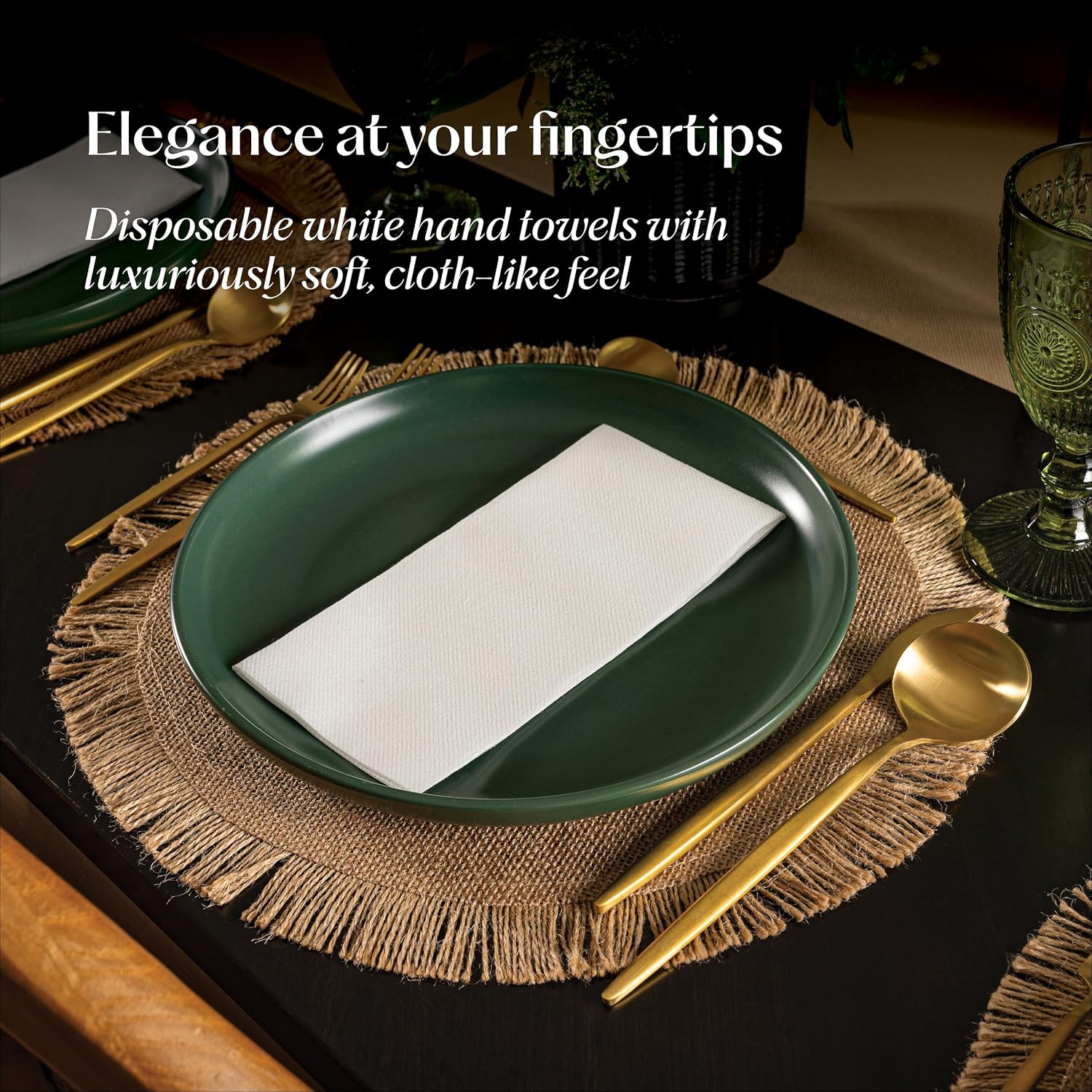 Disposable Linen-Feel Guest Towels [MEDIUM SIZE - Pack of 1500] - Cloth-Like Hand Bathroom Napkins - Soft and Absorbent Paper Napkin for Kitchen, Bathroom, Party, Wedding, Or Event