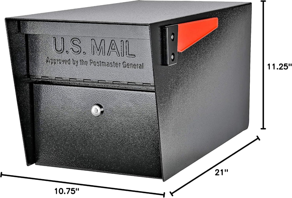 Mail Boss 7506 Mail Manager Curbside Locking Security Mailbox, Black,Large