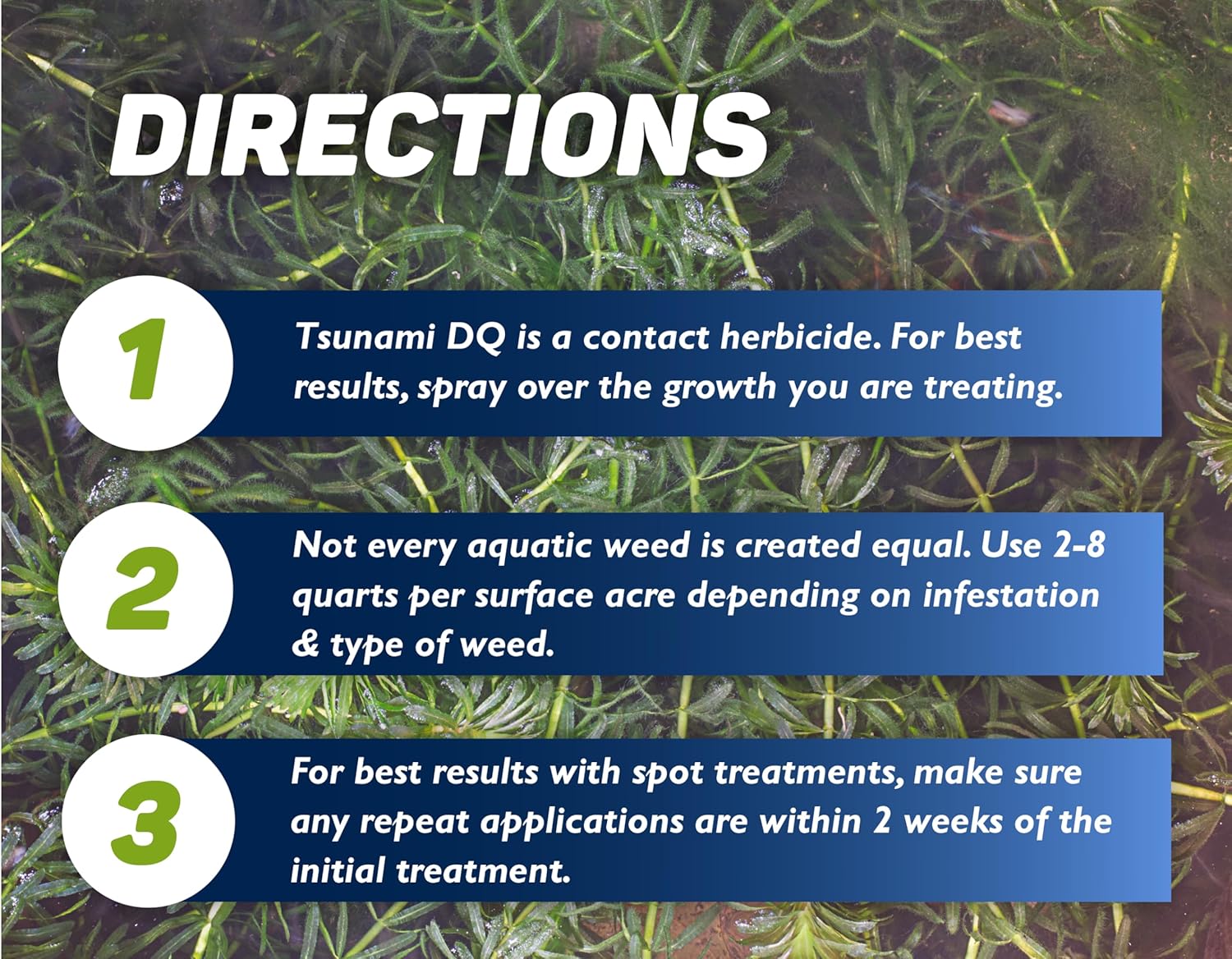 Tsunami DQ Aquatic Herbicide - Gallon - 37.3 Percent Diquat Dibromide - Concentrated Aquatic Weed Killer for Lakes and Ponds - Duckweed, Watermeal, Curly Leaf, Pondweed & Many More
