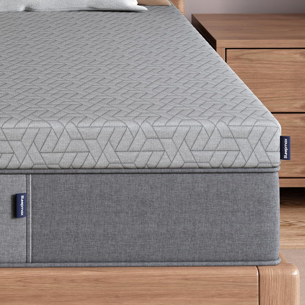 Sleepmax Extra Firm Mattress Topper 4 Inch Twin Size - Fusion Memory Foam Bed Topper Enhanced Pain Relief - Gel Bamboo Charcoal Green Tea Copper Cooling Pad with Cover No Odor - CertiPUR-US Certified