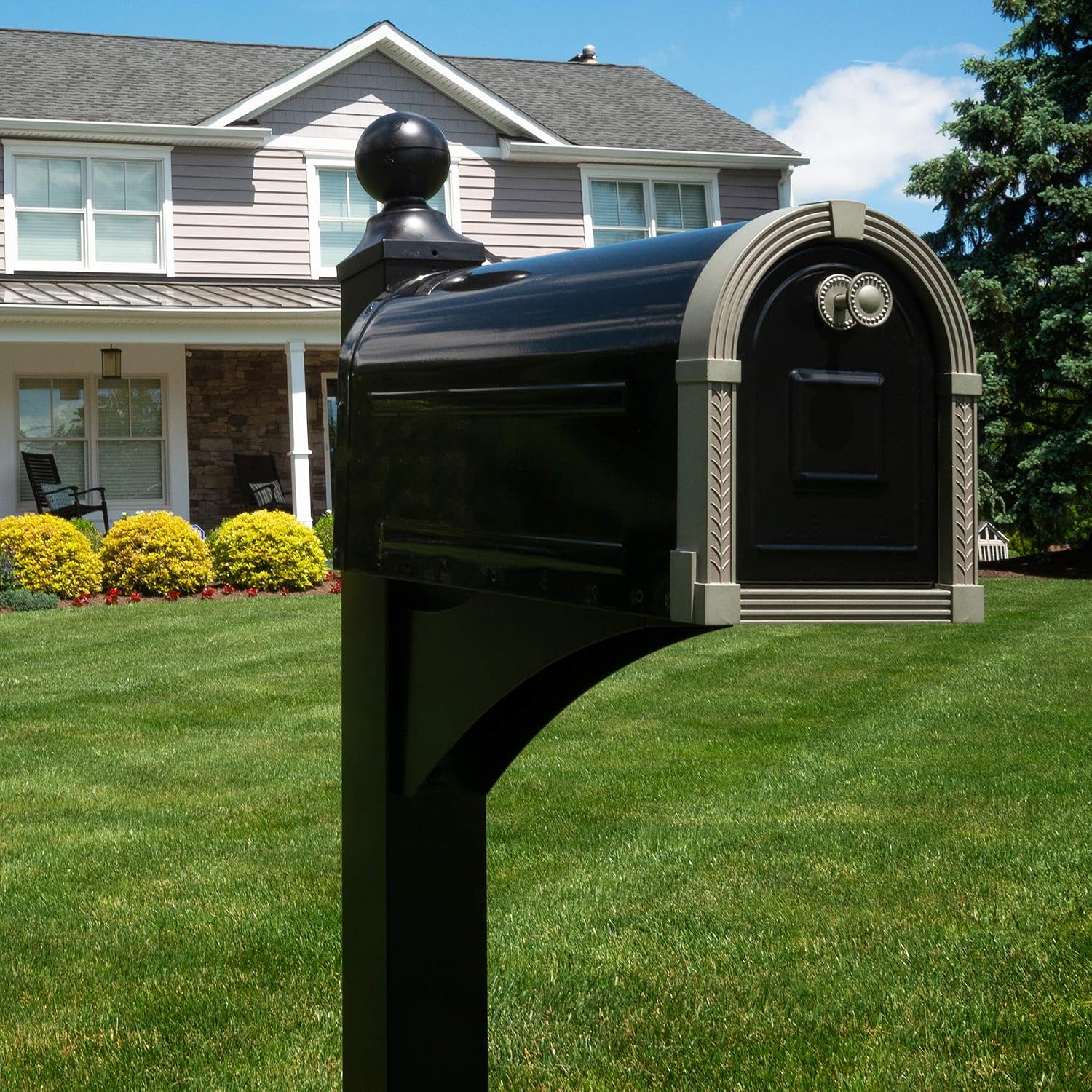 Gibraltar Mailboxes Landover Aluminum Black, Mailbox Post, LP000B00