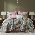 Madison Park Queen Comforter Set Cotton, Microfiber Reverse, Floral Reversible Comforters Queen Size Bed, All Season Bedding Queen Size Comforter, Shams, Pillows, Ophelia, Queen Multi 8 Piece