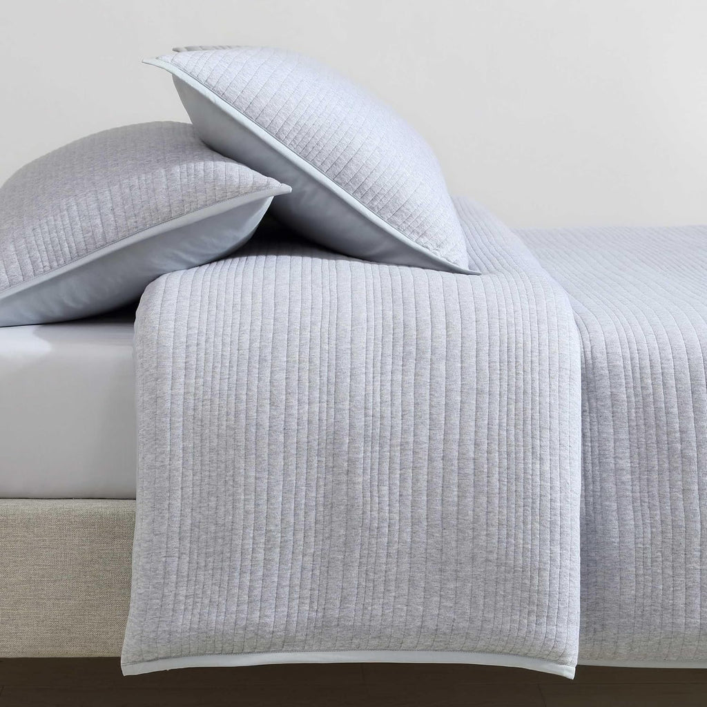 Calvin Klein - King Duvet Cover Set, Luxuriously Soft Home Decor, Modern Cotton Ribbed Matelasse Bedding (Grey Blue Heather, King)