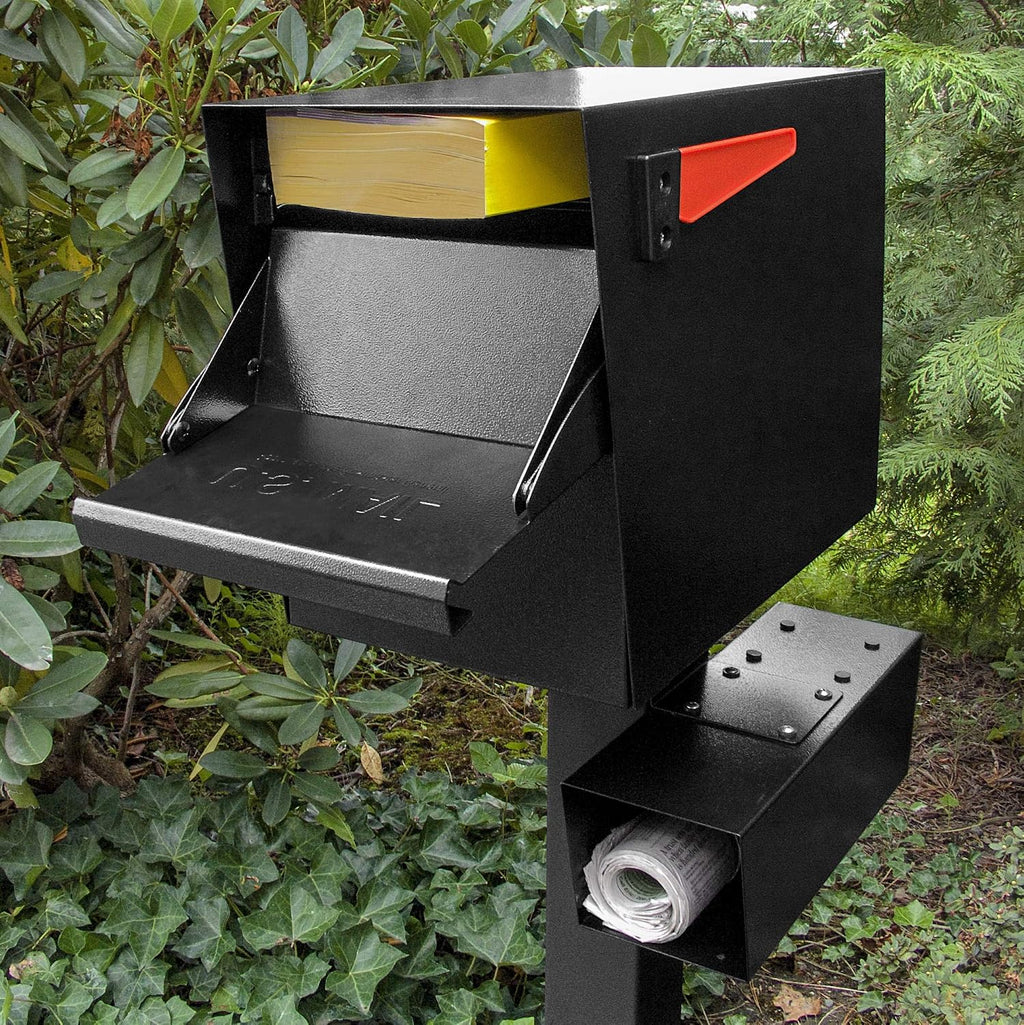 Mail Boss 7206 Package Master Curbside Locking Security Mailbox | Black,Medium