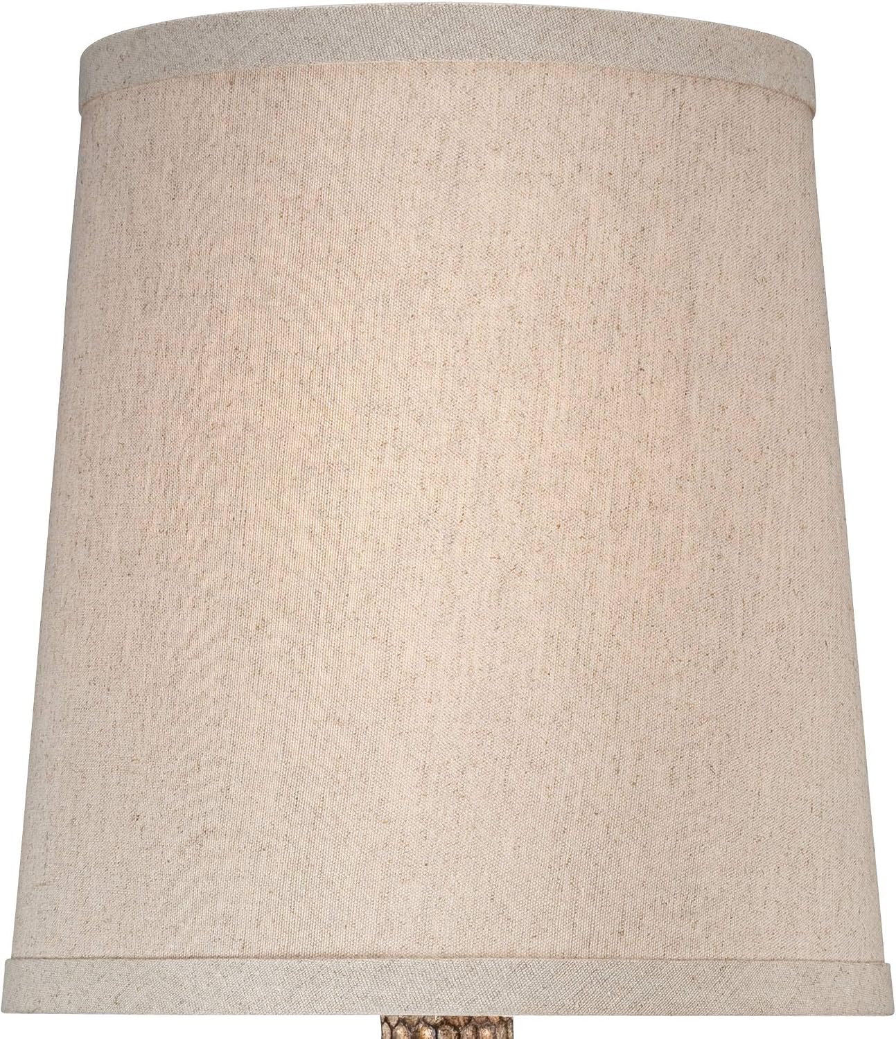 360 Lighting Chalane Rustic Farmhouse Accent Table Lamps 23 1/2' Tall Set of 2 Antique Bronze Hammered Textured Natural Linen Shade for Bedroom Living Room House Bedside Nightstand Office