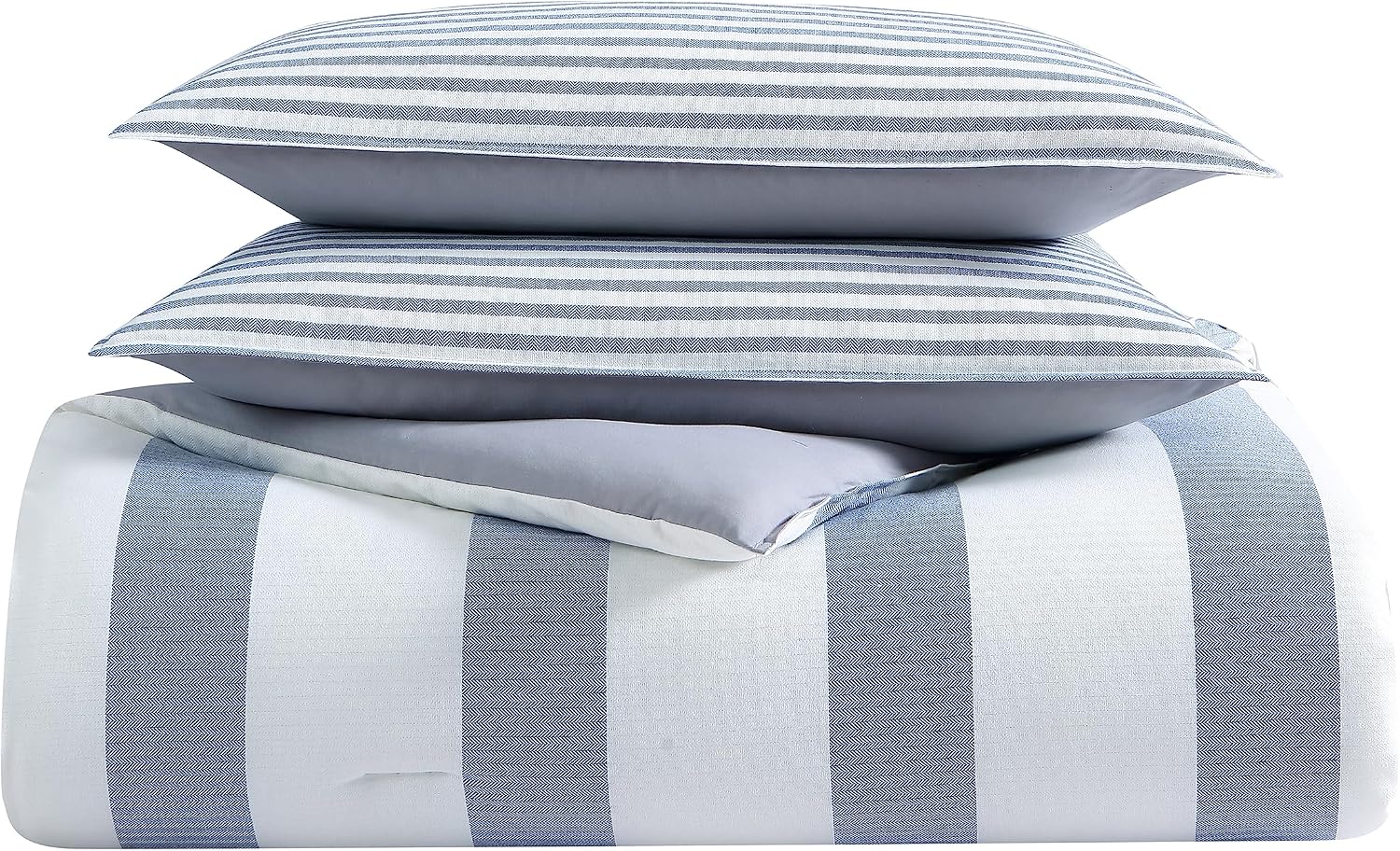Nautica - Twin Duvet Cover Set, Cotton Reversible Bedding with Matching Sham, Mediterranean Inspired Bedding Set for All Seasons (Fairwater Blue, Twin) (Pack of 2)
