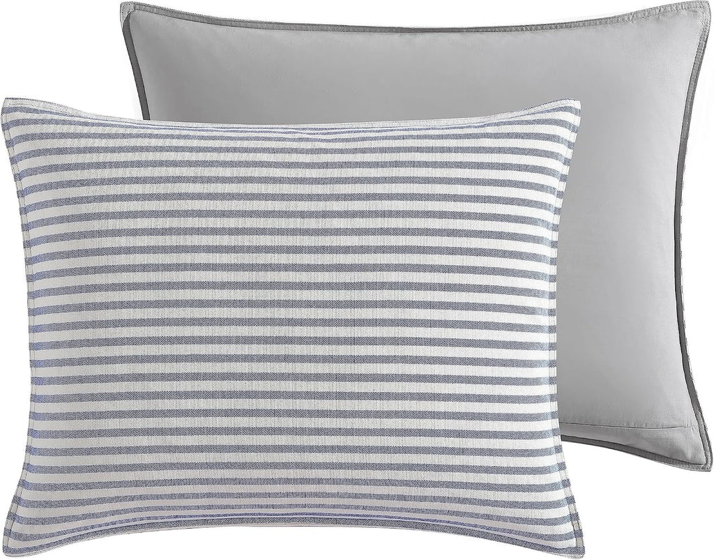 Nautica - Twin Duvet Cover Set, Cotton Reversible Bedding with Matching Sham, Mediterranean Inspired Bedding Set for All Seasons (Fairwater Blue, Twin) (Pack of 2)