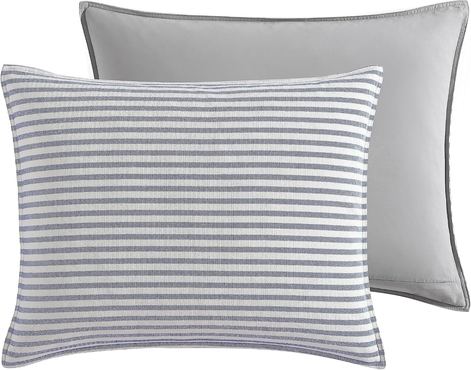 Nautica - Twin Duvet Cover Set, Cotton Reversible Bedding with Matching Sham, Mediterranean Inspired Bedding Set for All Seasons (Fairwater Blue, Twin) (Pack of 2)