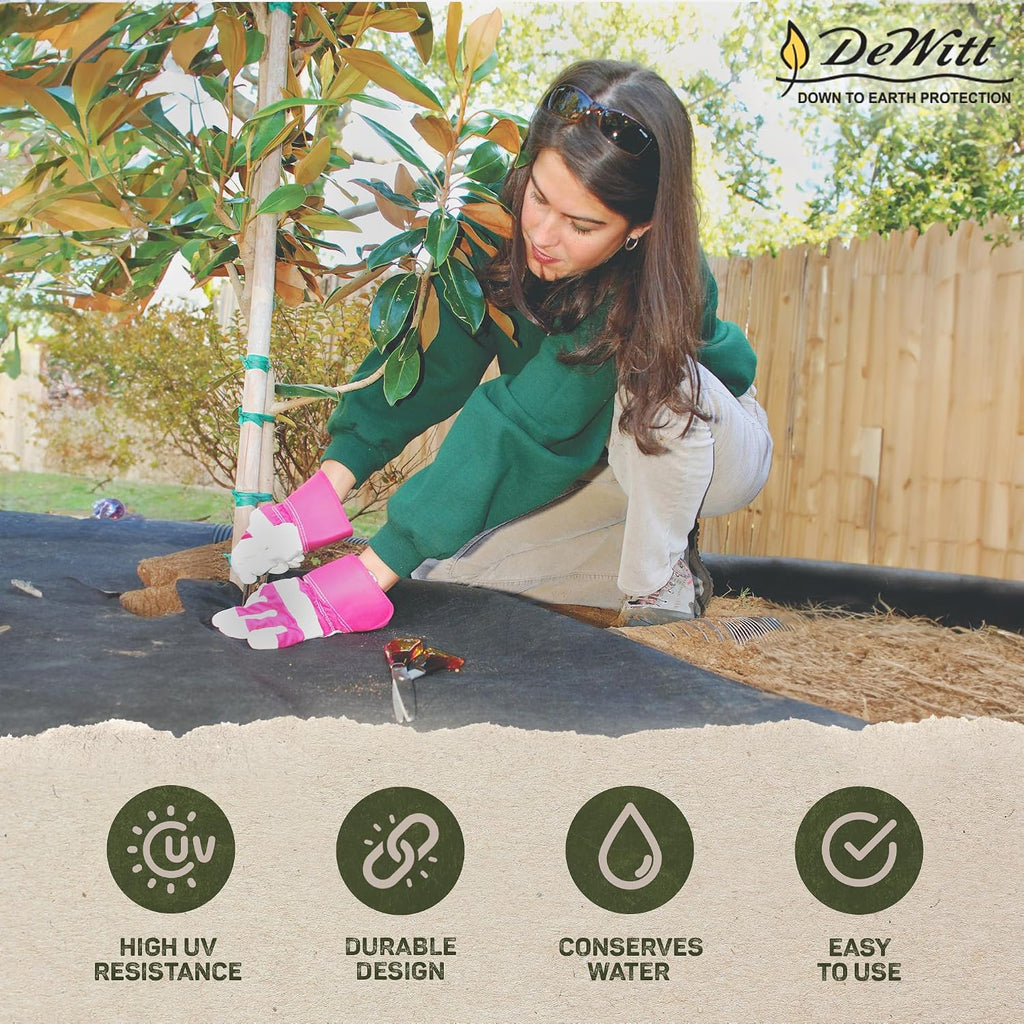 Dewitt 2-Pack Weed-Barrier Pro 3 oz Landscape Fabric, Black, 4 x 100 Feet – Heavy-Duty Weed Control and Ground Cover for Gardens, Beds, Mulch, Outdoor Landscaping, and Yard Areas