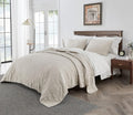 S VICTORY SYMBOL Linen Quilt Set Queen Size-3 Piece Bedding Quilt Coverlets,All Seasons Bedspreads,100% French Linen Shell and Viscoses from Bamboo Filling Quilted Coverlet(Includes 1 Quilt,2 Shams)