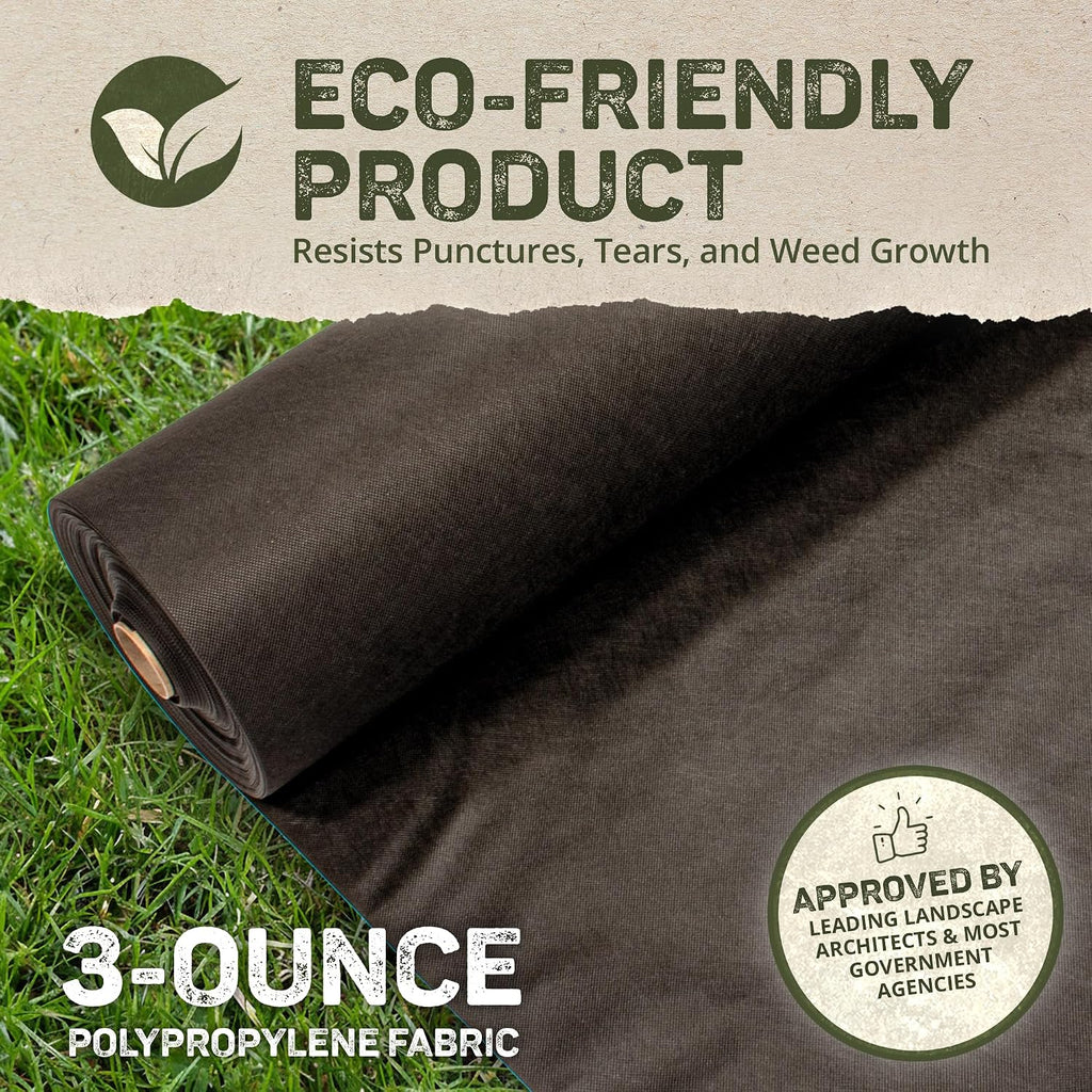 Dewitt 2-Pack Weed-Barrier Pro 3 oz Landscape Fabric, Black, 4 x 100 Feet – Heavy-Duty Weed Control and Ground Cover for Gardens, Beds, Mulch, Outdoor Landscaping, and Yard Areas