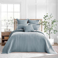 Levtex Home Mills Waffle Queen Bedspread Set (106x106in) with 2 Pillow Shams (26x20in) - Chambray - Cotton Waffle Queen Size Bedspread Set - Lightweight, Soft, Pre-Washed