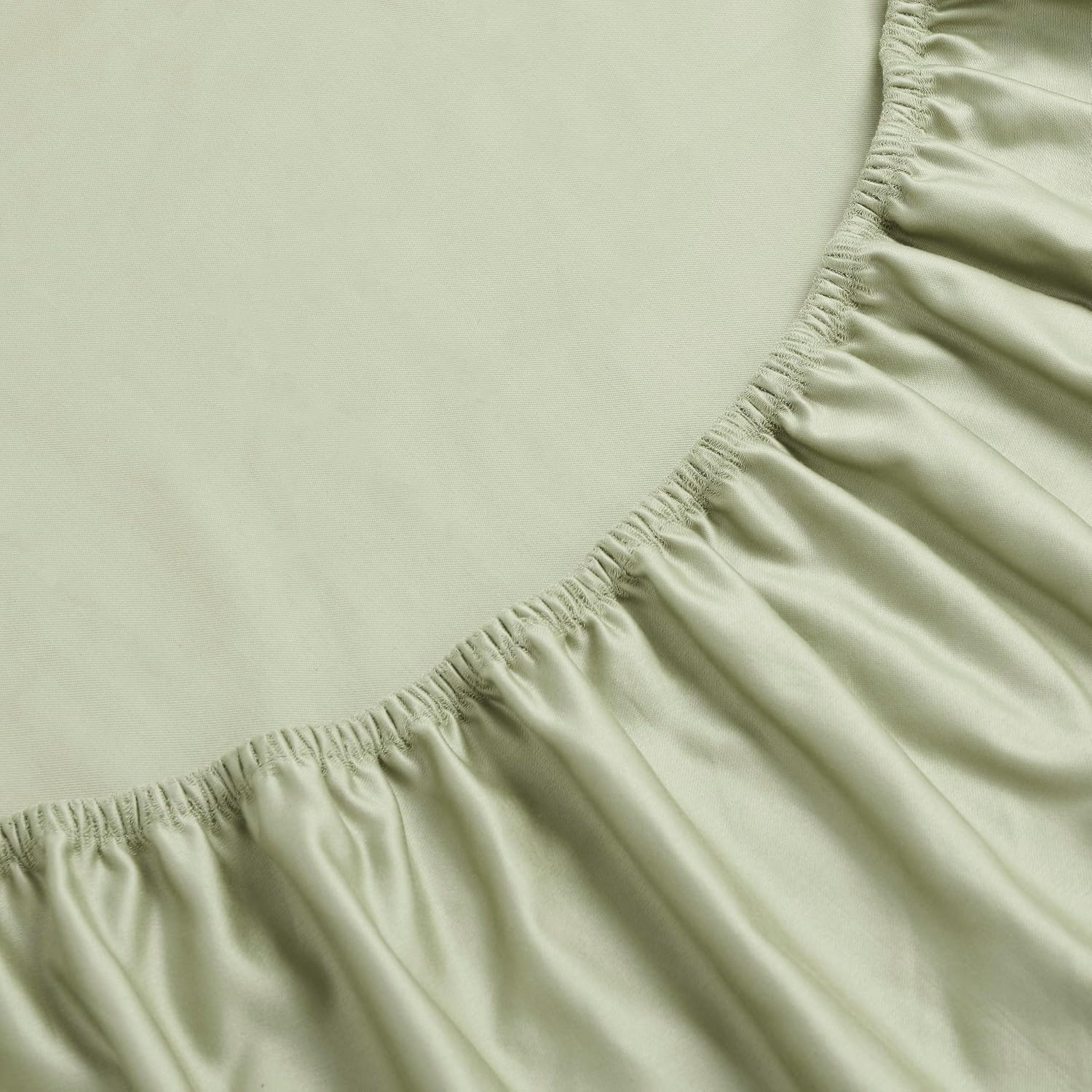 Superior Egyptian Cotton 1500 Thread Count Sheet Set, Luxury Sheets, Embroidered Marrow Stitch Hem, Bedding Essentials, 1 Deep Pocket Fitted Sheet, 1 Flat Sheet, 2 Pillowcases, California King, Sage
