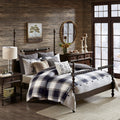 Madison Park Signature Cozy Comforter Set - All Season Bedding Combo Filled Insert and Removable Duvet Cover, Shams, Decorative Pillows, Plaid Brown/Black Queen (92 in x 96 in) 9 Piece
