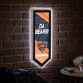Team Sports America Evergreen NFL Chicago Bears Ultra-Thin LED Light Wall Sign Décor Large Pennant Banner 9 x 23 Inches Made in the USA