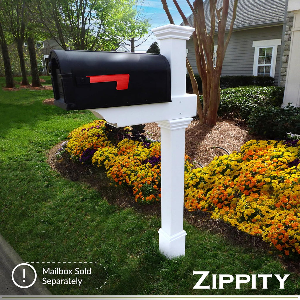Zippity Outdoor Products ZP19013 Classica Mailbox Post, White