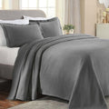 Superior Paisley Cotton 3 Piece Bedspread Set, Home Bed Decor, Decorative Textured Bed Spread, 2 Pillow Shams, Airy Blanket, Matelasse Coverlet Bedding, Vintage Floral Design, Queen, Grey