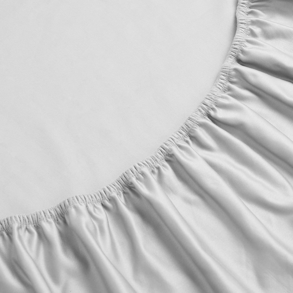 Superior Egyptian Cotton 1500 Thread Count Bed Sheet Set, Daily Soft Sheets, Embroidered Marrow Stitch Hem, Bedding Essentials, 1 Deep Pocket Fitted Sheet, 1 Flat Sheet, 2 Pillowcases, King, Platinum