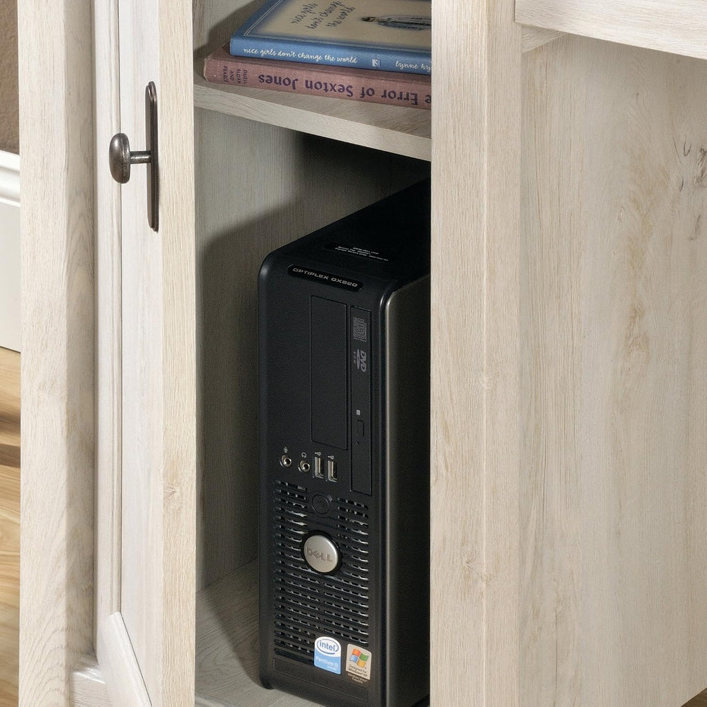 Sauder Edge Water Computer Desk with Storage Drawers, Home Office Desk, in Chalked Chestnut finish