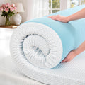 SyMax Memory Foam Mattress Topper, Gel Infused Foam Topper, Breathable Bed Topper with Cover, Pressure Relieving, CertiPUR-US Certified, 4 Inch(White Cover), King Size