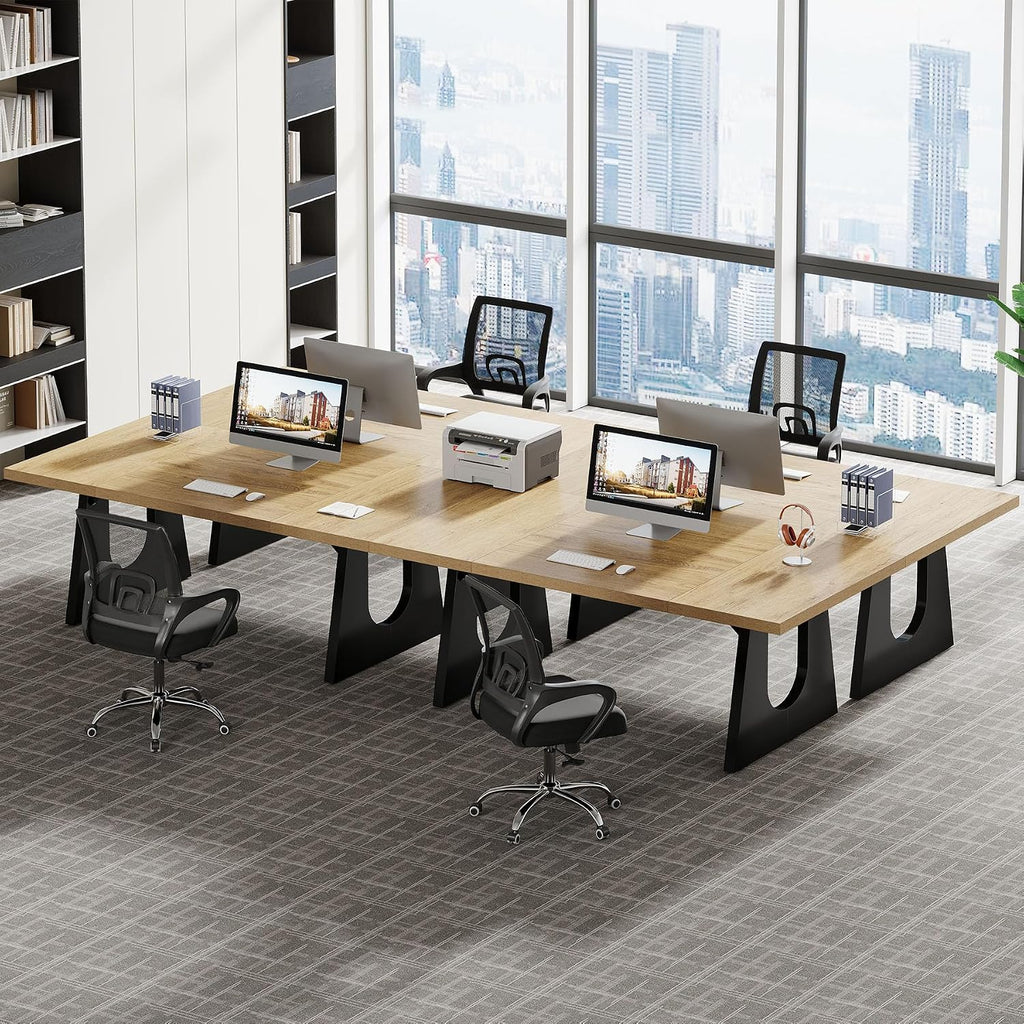 Tribesigns 70.86-Inch Executive Desk, Large Computer Office Desk with Double Wood Pedestal, Modern Simple Style Rectangle Writing Table for Home Office