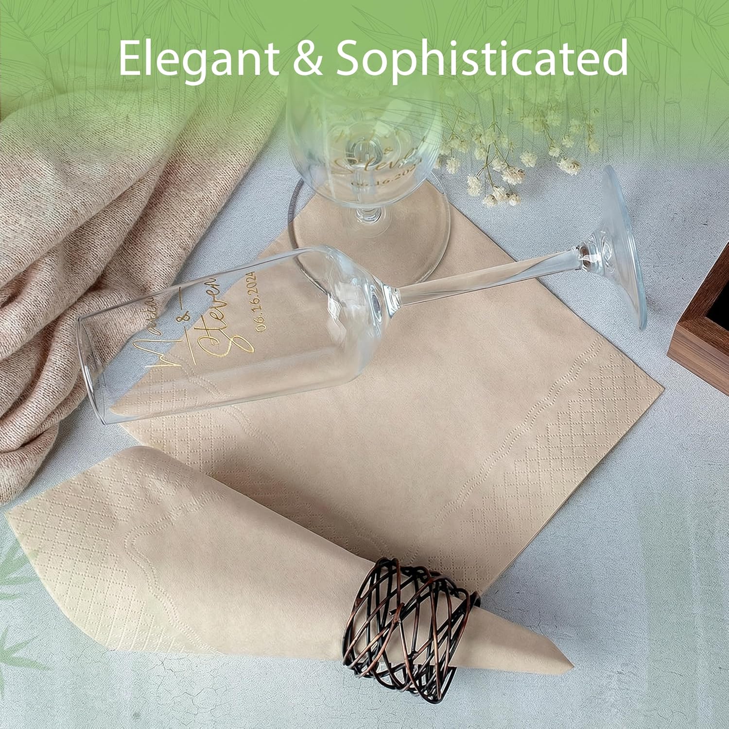 Jenvita Everyday 100% Bamboo Eco Friendly Napkins (3000-Pack) | All Natural Biodegradable Napkins for Lunch, Dinner, Events & Entertaining | 2-Ply FSC Certified | Bamboo Paper Towel | 6.5 x 6.5 Inch