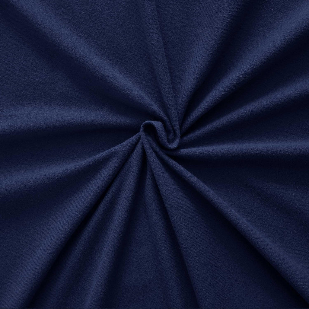 Flannel Sheets Warm and Cozy Deep Pocket Breathable All Season Bedding Set with Fitted, Flat and Pillowcases, Twin, Navy (Pack of 8)