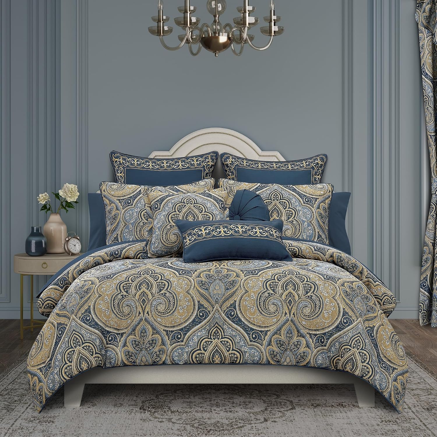 Messina - Navy King/Cal King 3PC. Comforter Set