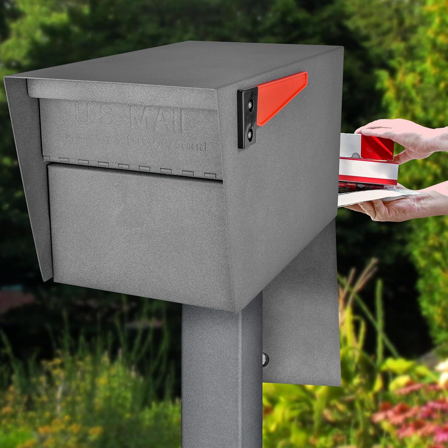 Mail Boss 7525V Mail Manager Street Safe Locking Security Mailbox, Granite