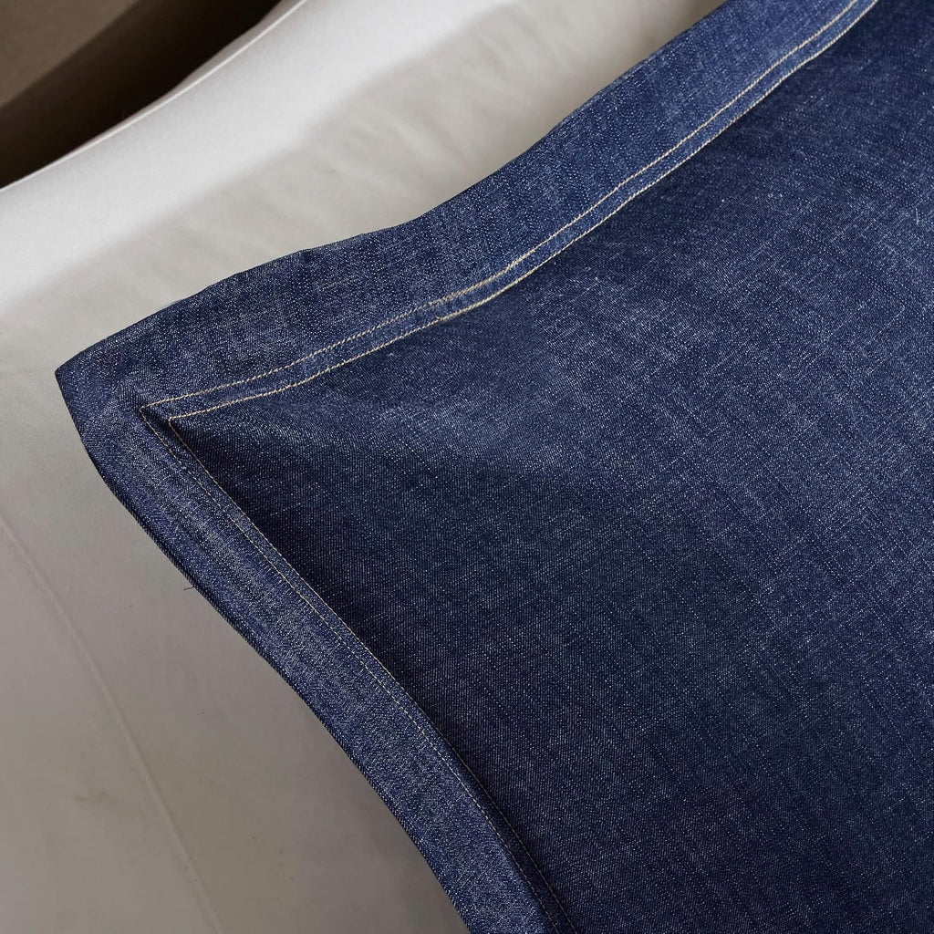 Woolrich Rustic Lodge Cabin Comforter Set - All Season Down Alternative Warm Bedding Layer and Matching Shams, Oversized Full, Perry, Denim Blue
