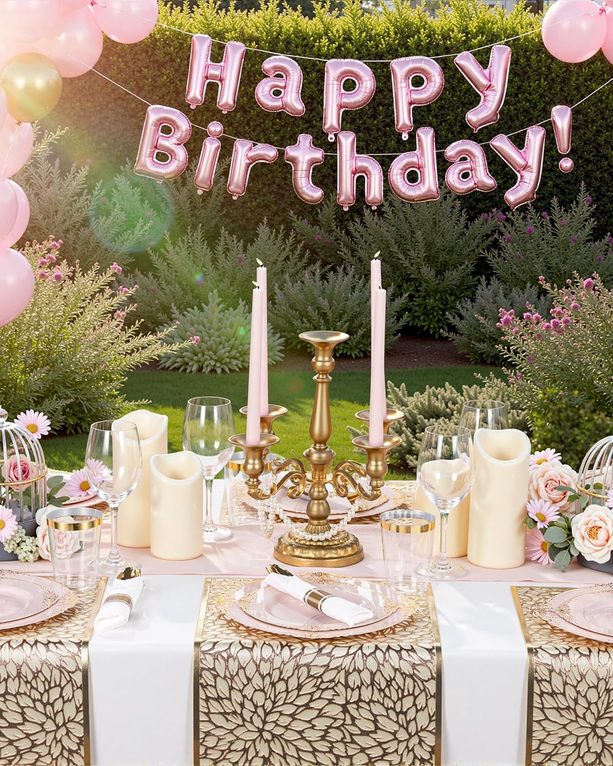 Nervure 700PCS Pink Gold Plastic Plates - Pink Plastic Dinnerware Sets for 100 Guests - 200 Disposable Plates, 300 Silverware, 100 Cups, 100 Napkins for Wedding, Party