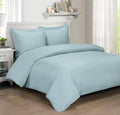 Royal Hotel Bedding Luxury Bamboo-Derived Viscose Duvet Cover Set with Down Alternative Comforter, 4PC Queen Size, 100% Viscose from Bamboo, Cooling, Silky Soft, Breathable, Hotel Collection Blue