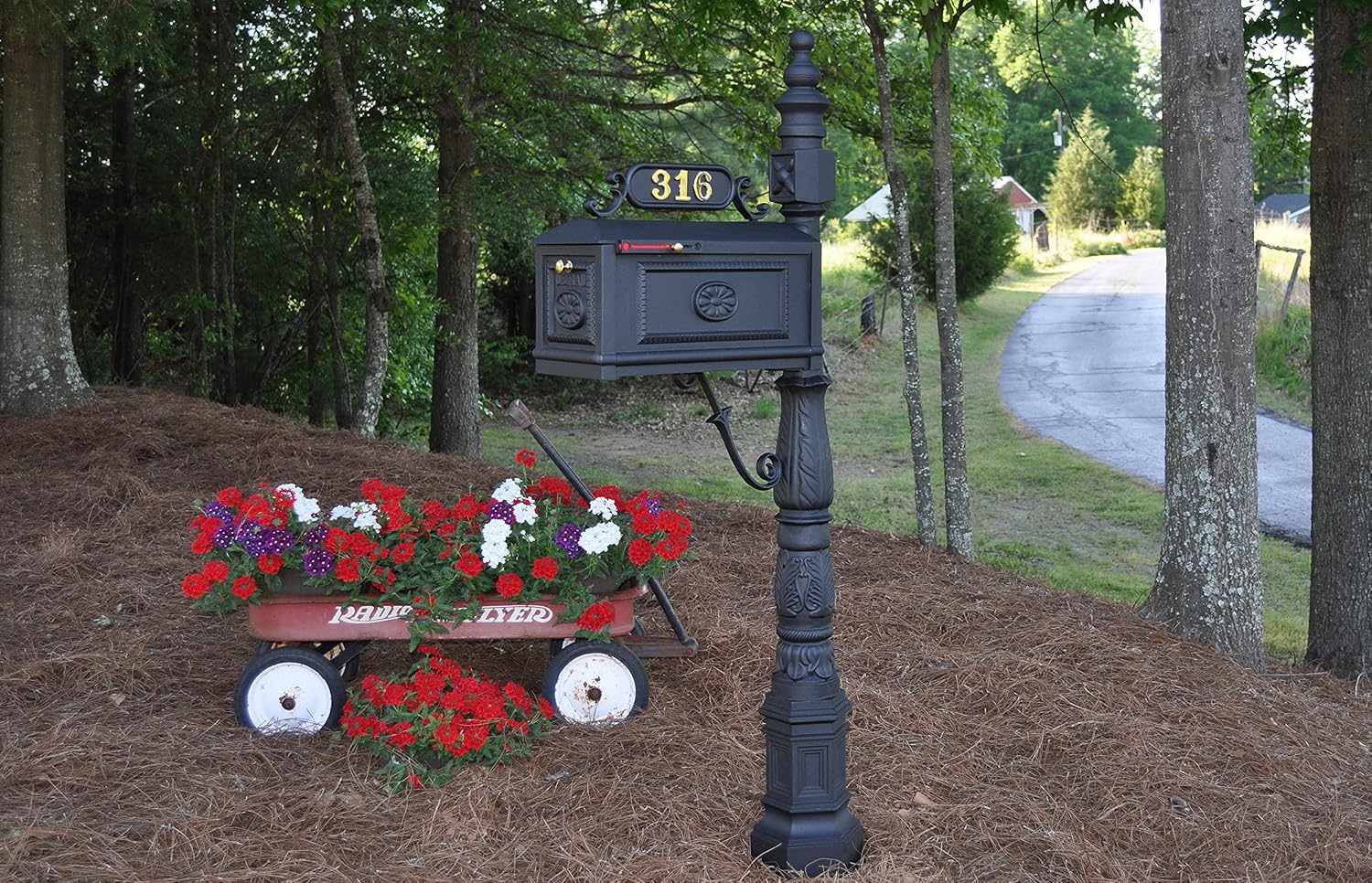 Decorative Residential Curbside Cast Aluminum Mailbox Black Authentic * Original * Exclusive