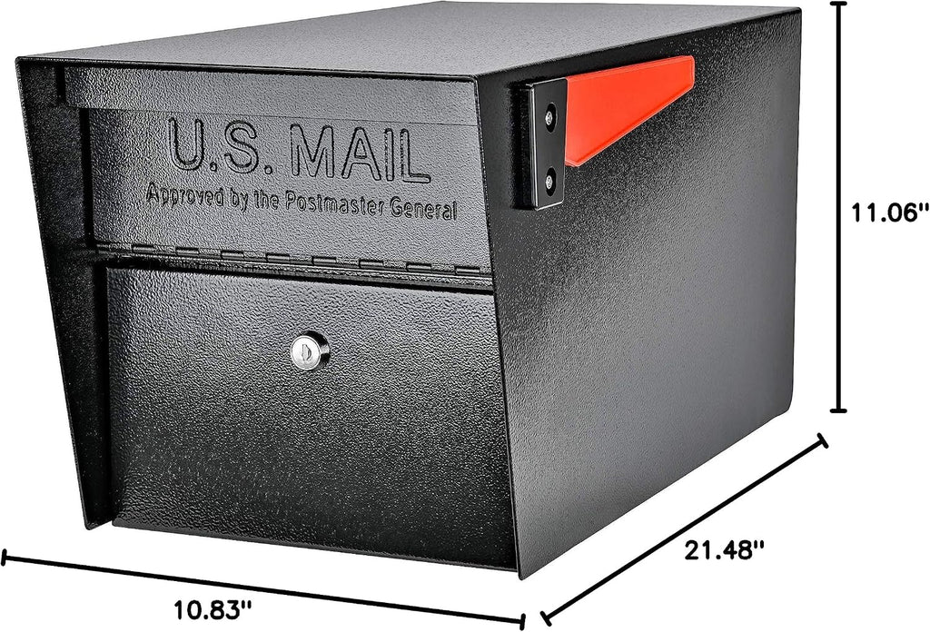 Mail Boss 7536 Street Safe Latitude Locking Security Mailbox, Black