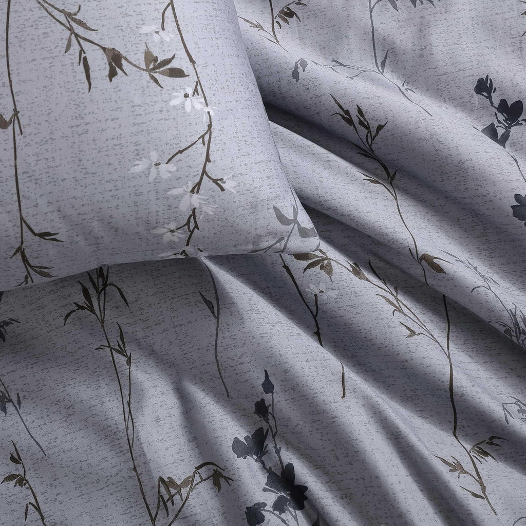 Calvin Klein - King Duvet Cover Set, Soft Cotton Sateen Bedding with Shams, Button & Corner Tie Closure (Wildflower Dusk Purple)