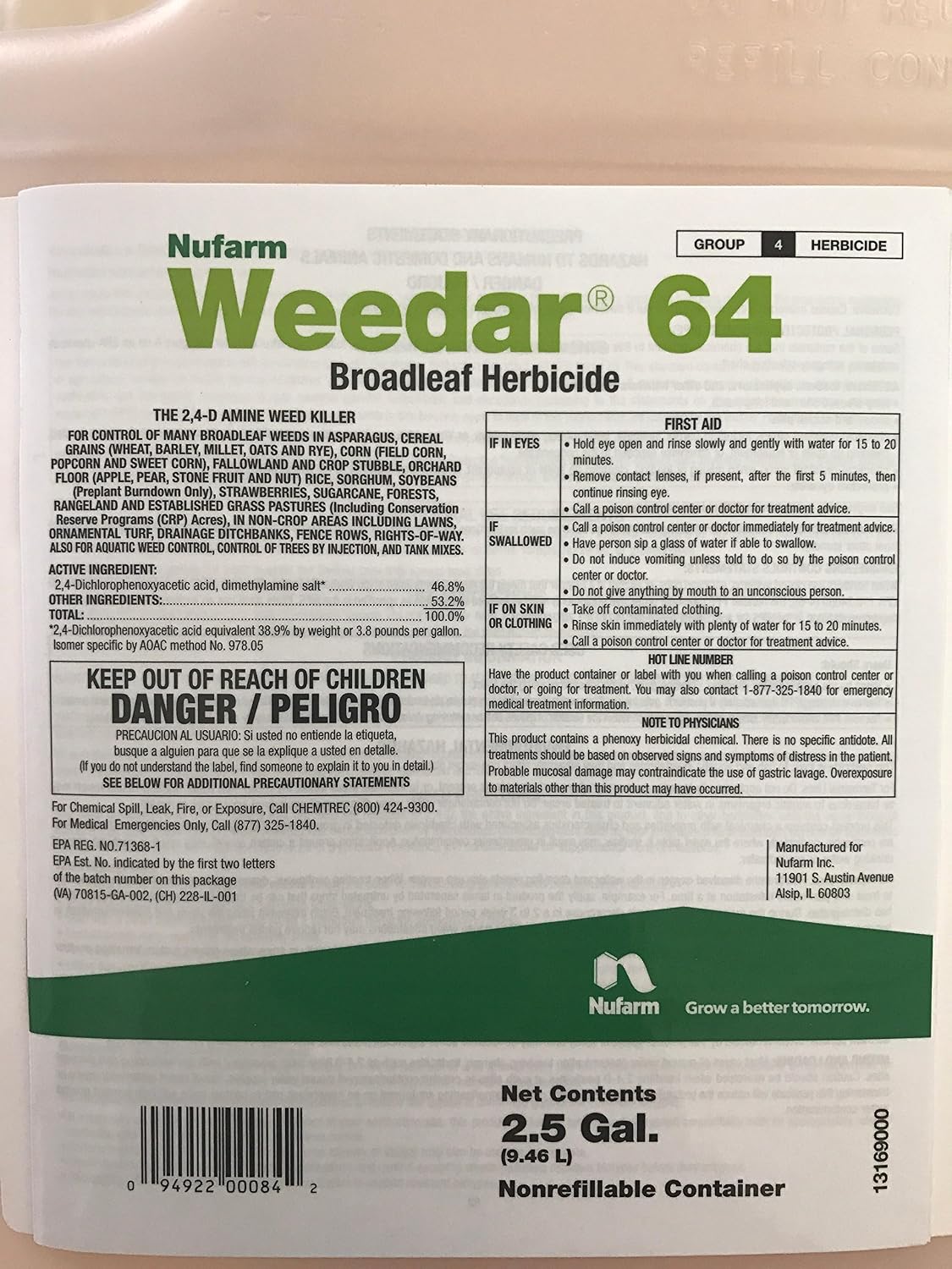 Broadleaf Herbicide 5 Gallons, Liquid (2 x 2.5gal)