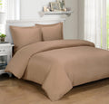 Royal Hotel Bedding Luxury Bamboo-Derived Viscose Duvet Cover Set with Down Alternative Comforter, 4PC Queen Size, 100% Viscose from Bamboo, Cooling, Silky Soft, Breathable, Hotel Collection Brown