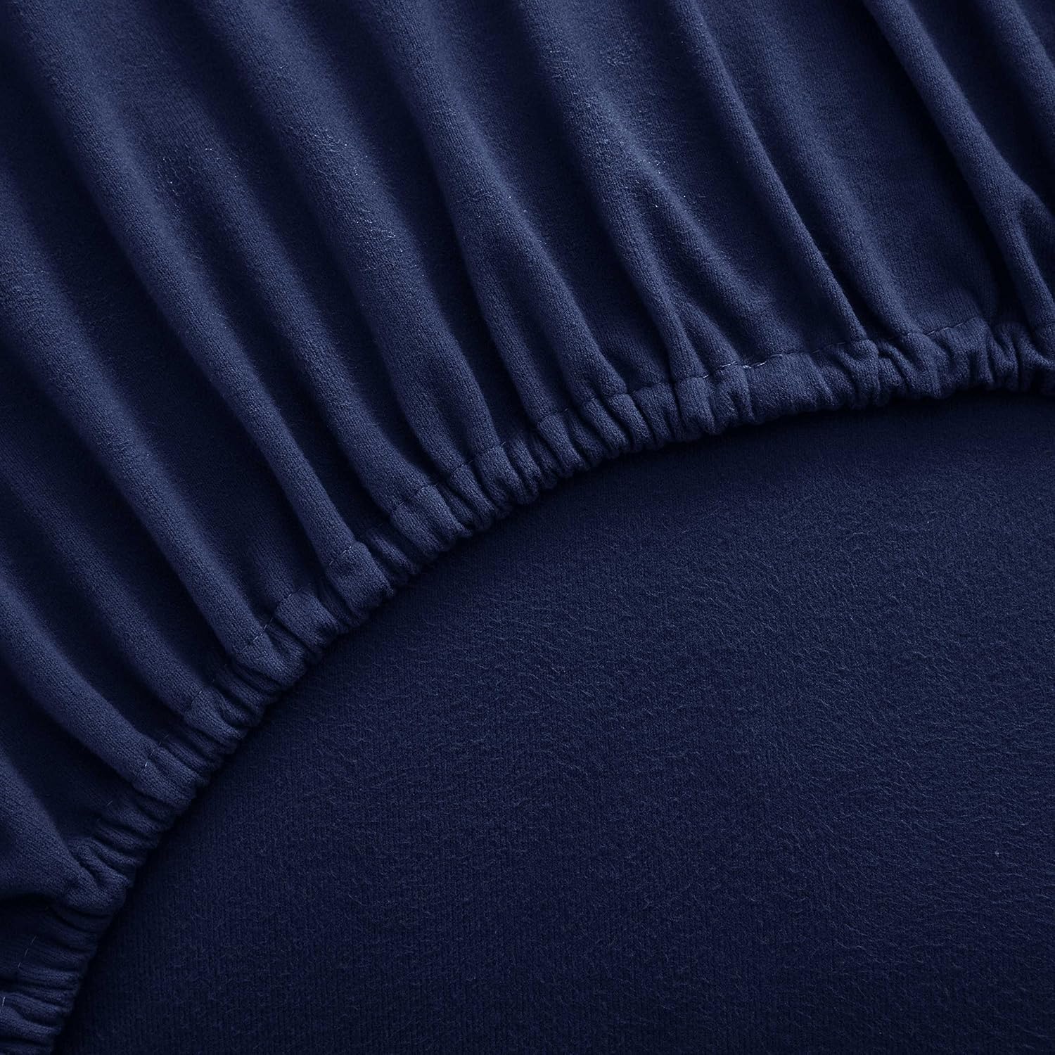Flannel Sheets Warm and Cozy Deep Pocket Breathable All Season Bedding Set with Fitted, Flat and Pillowcases, Twin, Navy (Pack of 8)