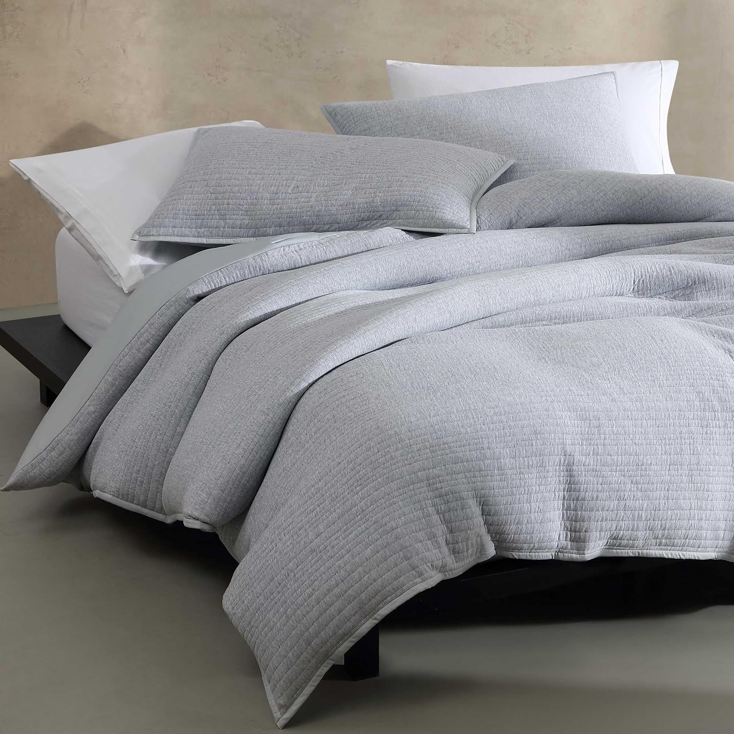 Calvin Klein - King Duvet Cover Set, Luxuriously Soft Home Decor, Modern Cotton Ribbed Matelasse Bedding (Grey Blue Heather, King)