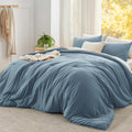 Bedsure Super King Comforter Set, Dusty Blue Soft Prewashed Bedding for All Seasons, 3 Pieces GentleSoft™ Bed Set, 1 Lightweight Comforter (120'x120') and 2 Pillowcases (20'x36')
