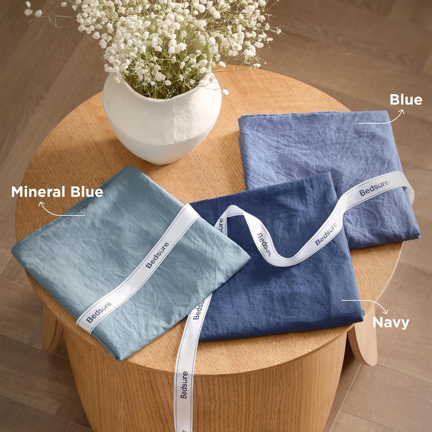 Bedsure Super King Plus Comforter Set, Dusty Blue Soft Prewashed Bedding for All Seasons, 3 Pieces GentleSoft™ Bed Set, 1 Lightweight Comforter (128'x120') and 2 Pillowcases (20'x36')