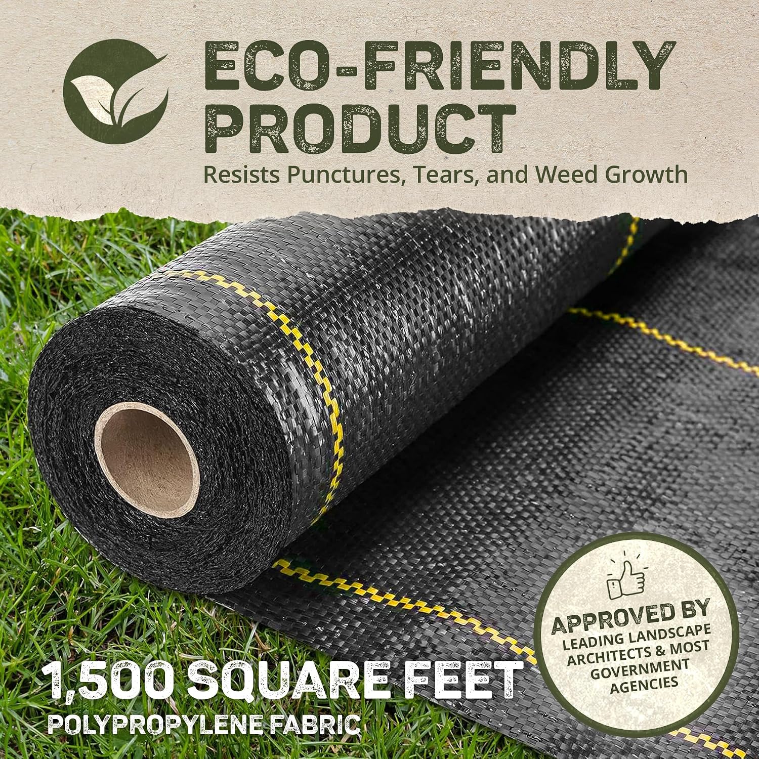 Dewitt Pro-5 Weed Barrier Fabric 5 oz, 6 x 250 Feet – Heavy-Duty Woven Landscape Ground Cover Mat for Raised Garden Bed, Greenhouse Gardening, Outdoor Landscaping, and Commercial Planting
