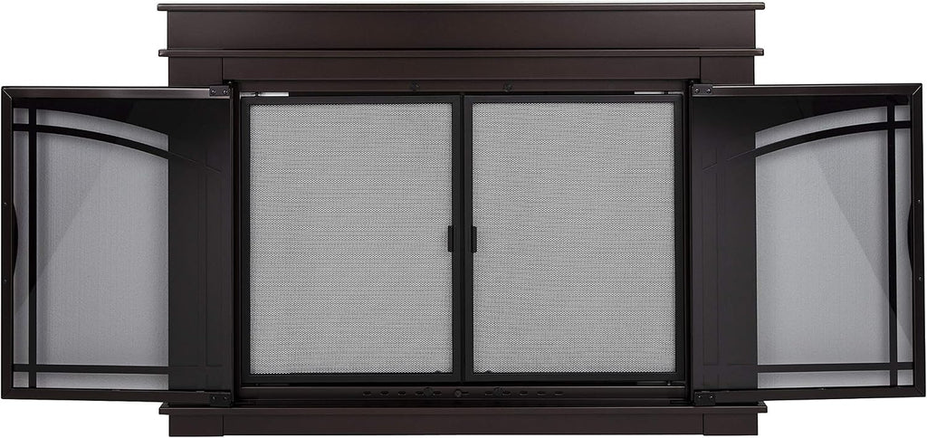 Pleasant Hearth FN-5700 Fenwick Fireplace Glass Door, Oil Rubbed Bronze, Small